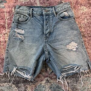 Pacsun High Rise Boy Shirt Light Wash Distressed 100% Cotton Size 23